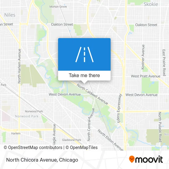 North Chicora Avenue map