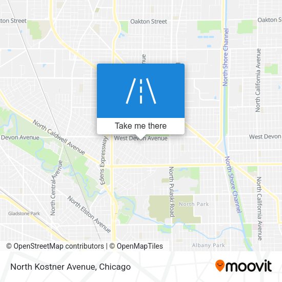 North Kostner Avenue map