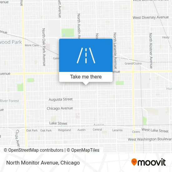 North Monitor Avenue map