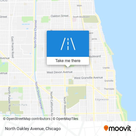 North Oakley Avenue map