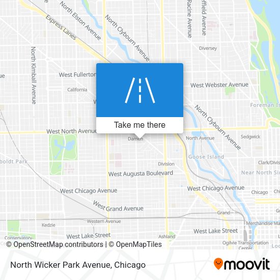 Mapa de North Wicker Park Avenue
