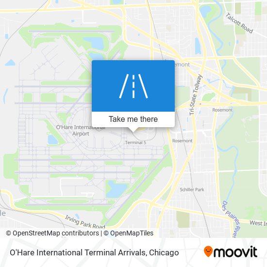 Mapa de O'Hare International Terminal Arrivals