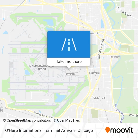 O'Hare International Terminal Arrivals map