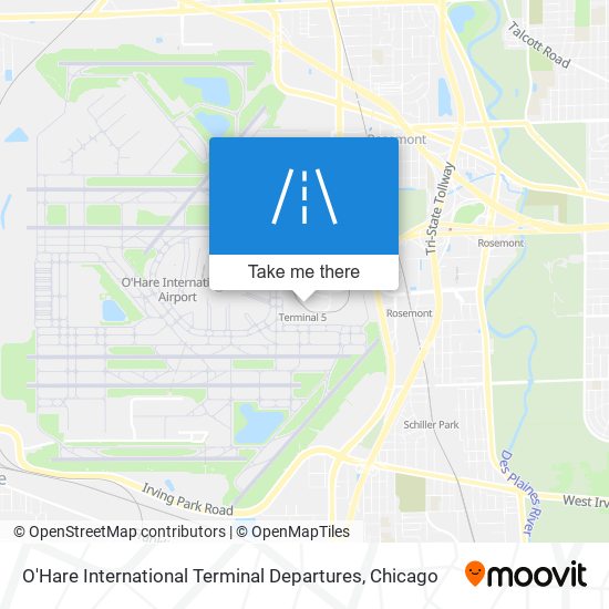 Mapa de O'Hare International Terminal Departures