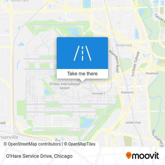 O'Hare Service Drive map