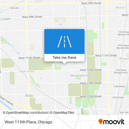 West 113th Place map
