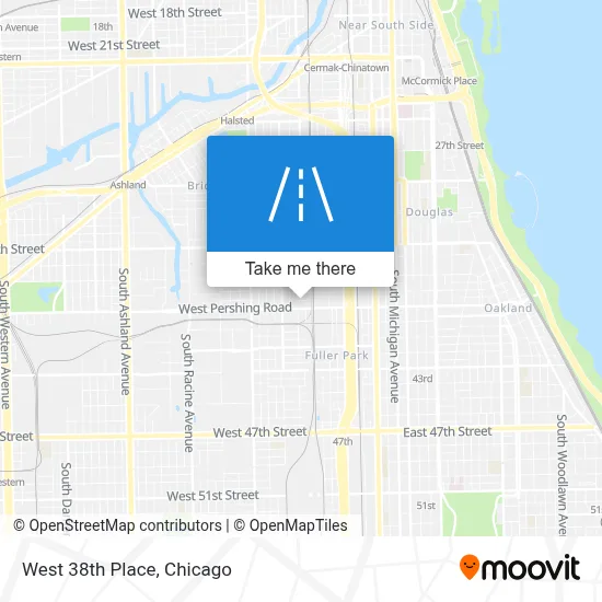 West 38th Place map