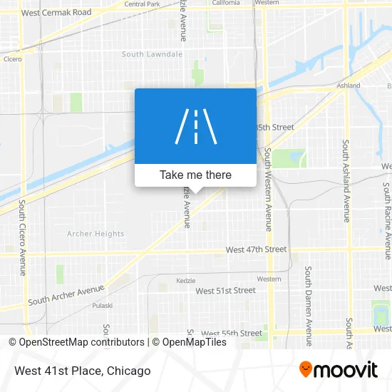 West 41st Place map