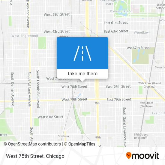 West 75th Street map