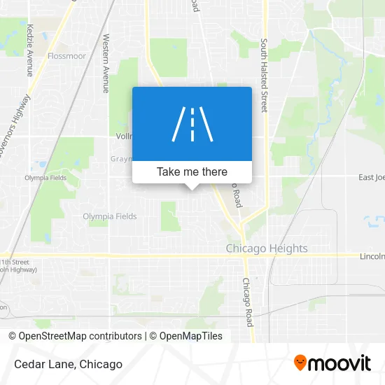 Cedar Lane map