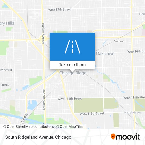 South Ridgeland Avenue map