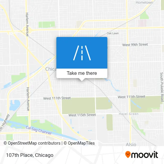 107th Place map