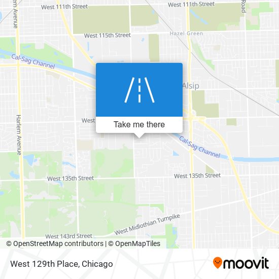 West 129th Place map
