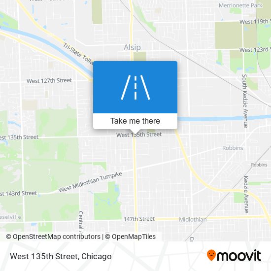 West 135th Street map