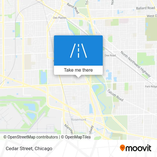 Cedar Street map
