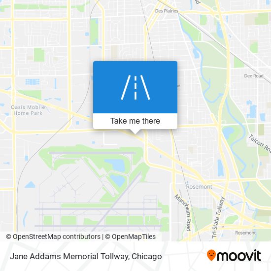 Jane Addams Memorial Tollway map