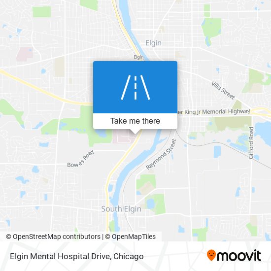 Elgin Mental Hospital Drive map