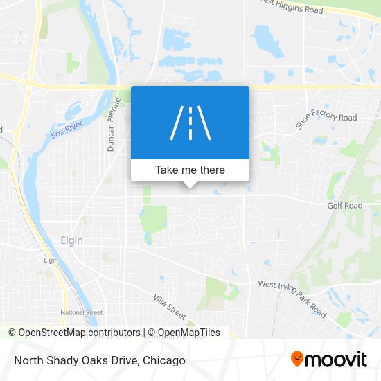 Mapa de North Shady Oaks Drive