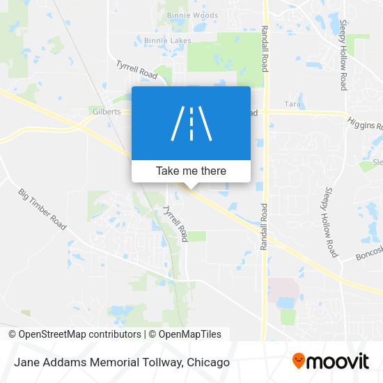 Jane Addams Memorial Tollway map