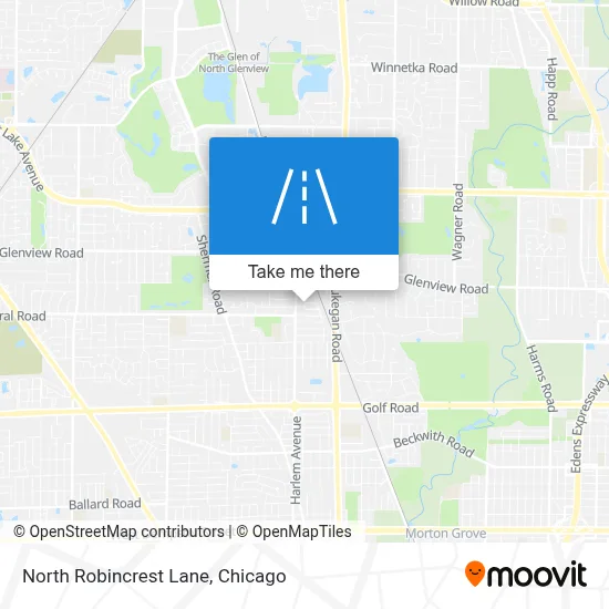 North Robincrest Lane map