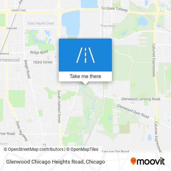 Glenwood Chicago Heights Road map