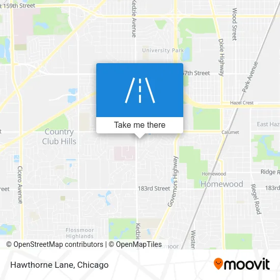 Hawthorne Lane map