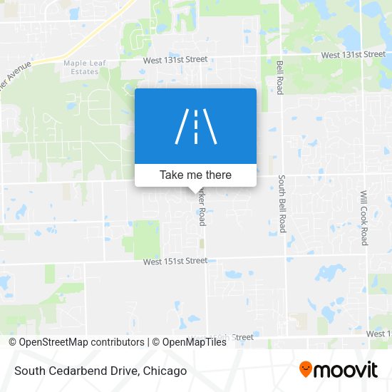 South Cedarbend Drive map