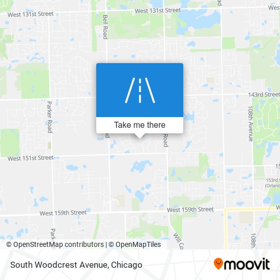 South Woodcrest Avenue map