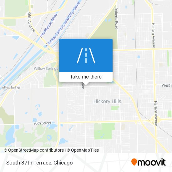 South 87th Terrace map