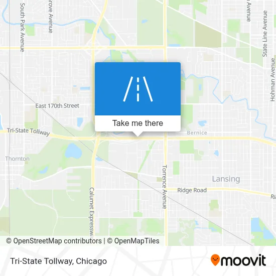 Tri-State Tollway map