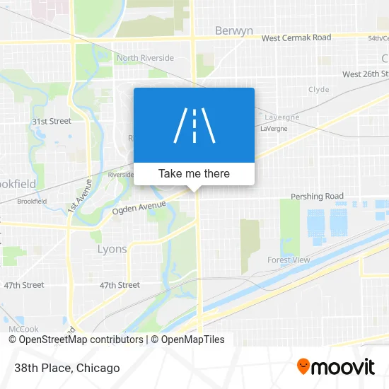 38th Place map