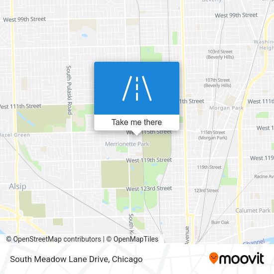Mapa de South Meadow Lane Drive