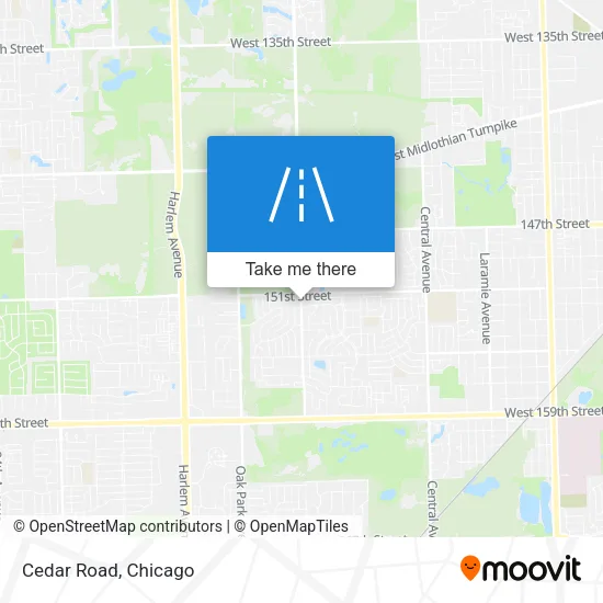 Cedar Road map