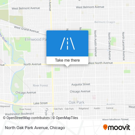North Oak Park Avenue map