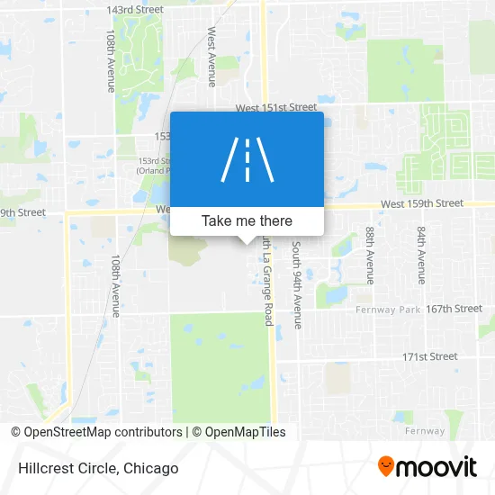Hillcrest Circle map