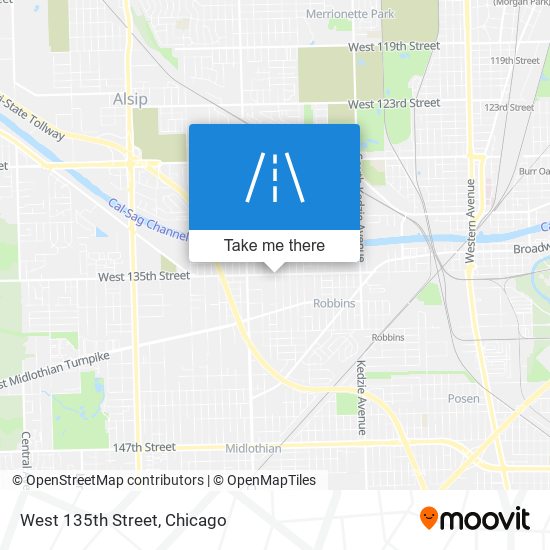 West 135th Street map