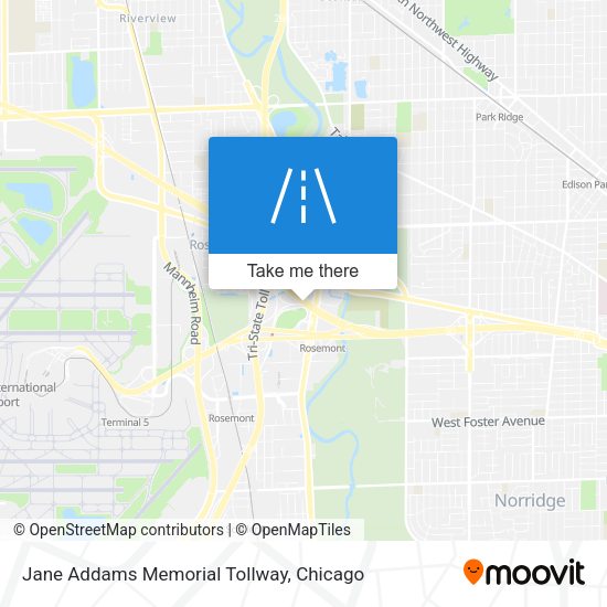 Jane Addams Memorial Tollway map