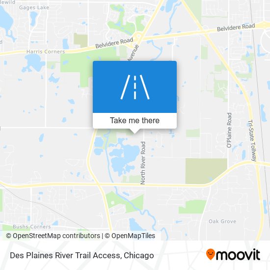 Des Plaines River Trail Access map