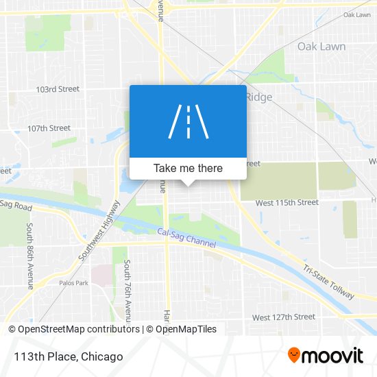 113th Place map