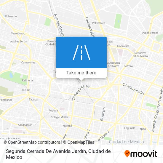 Mapa de Segunda Cerrada De Avenida Jardín