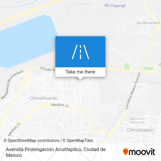 Mapa de Avenida Prolongación Acuitlapilco