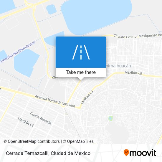 Cerrada Temazcalli map