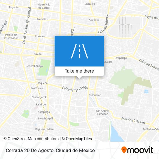 Cerrada 20 De Agosto map