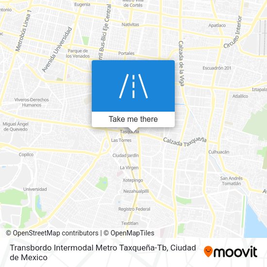 Mapa de Transbordo Intermodal Metro Taxqueña-Tb