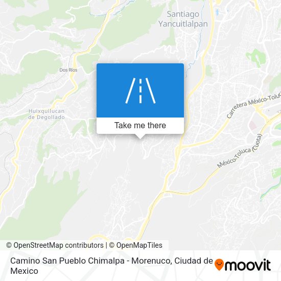 Mapa de Camino San Pueblo Chimalpa - Morenuco