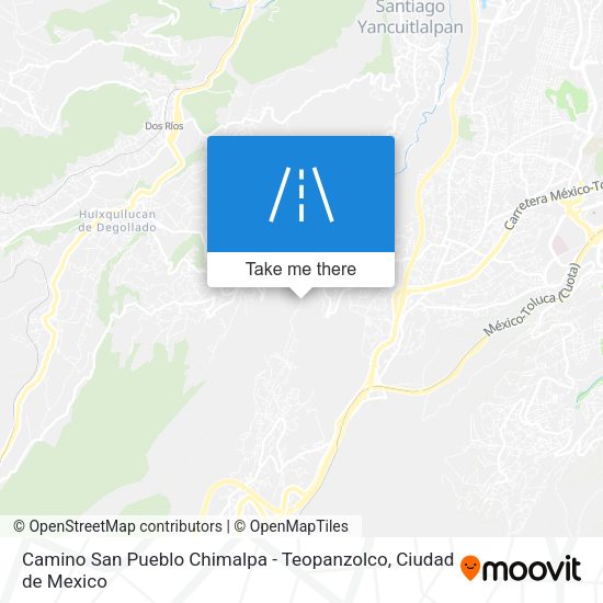 Mapa de Camino San Pueblo Chimalpa - Teopanzolco