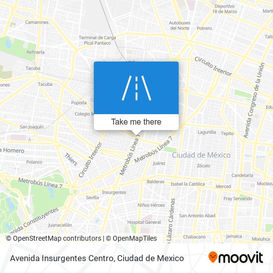 Mapa de Avenida Insurgentes Centro