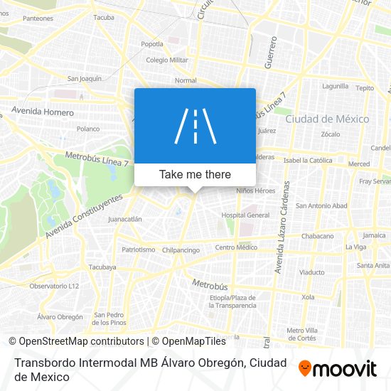 Transbordo Intermodal MB Álvaro Obregón map