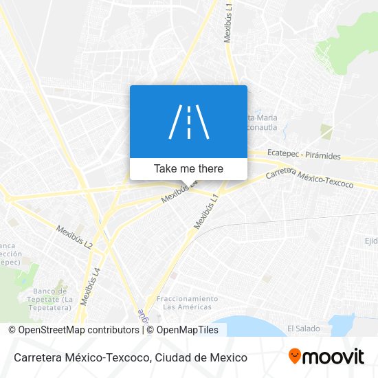 Mapa de Carretera México-Texcoco