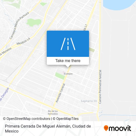 Mapa de Primera Cerrada De Miguel Alemán